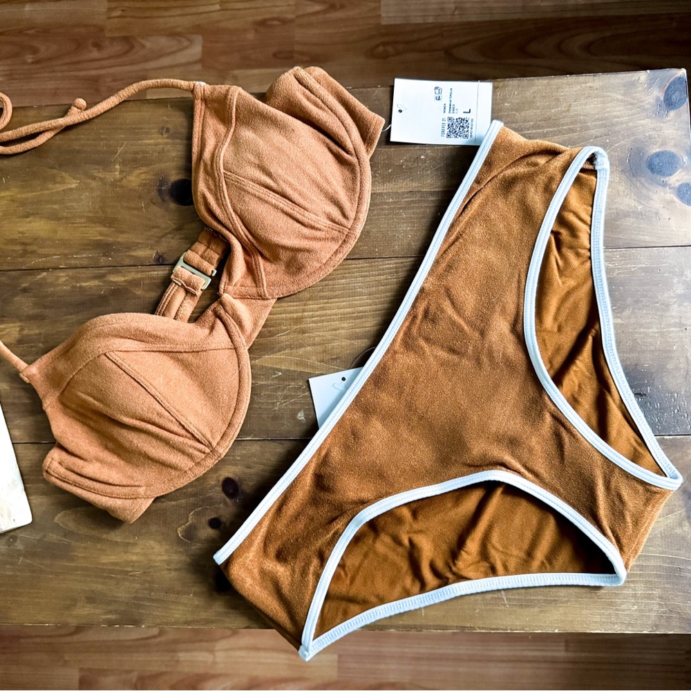 Forever 21 Maple and White Bikini Set
